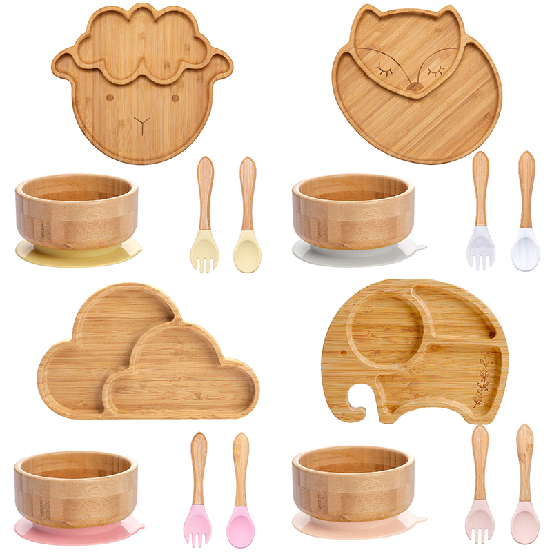 Baby Led Weaning Set - 4 stücke kinder Geschirr Saug Platte
