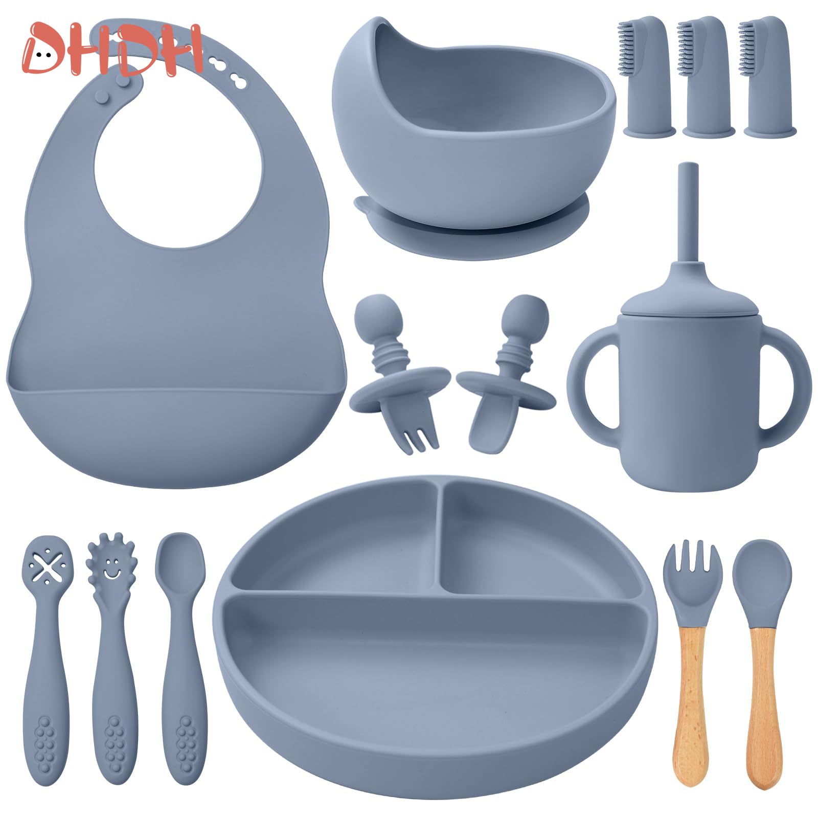 Baby Led Weaning Set - Silikon Baby Fütterung Set Geschirr Babynahrung