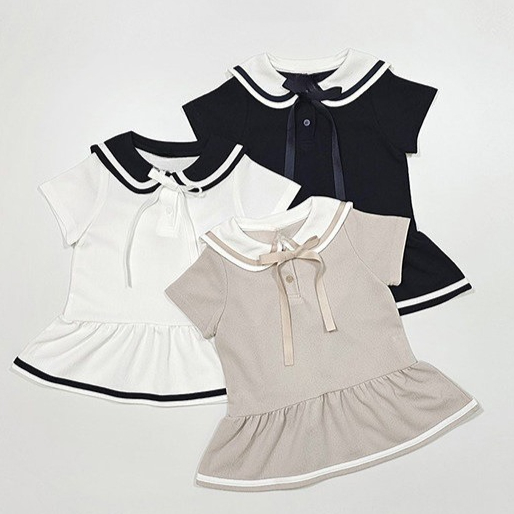 Baby Products Korean - Mädchen Baby-Kragenkleid 2026 Sommer Neuheit Süßes