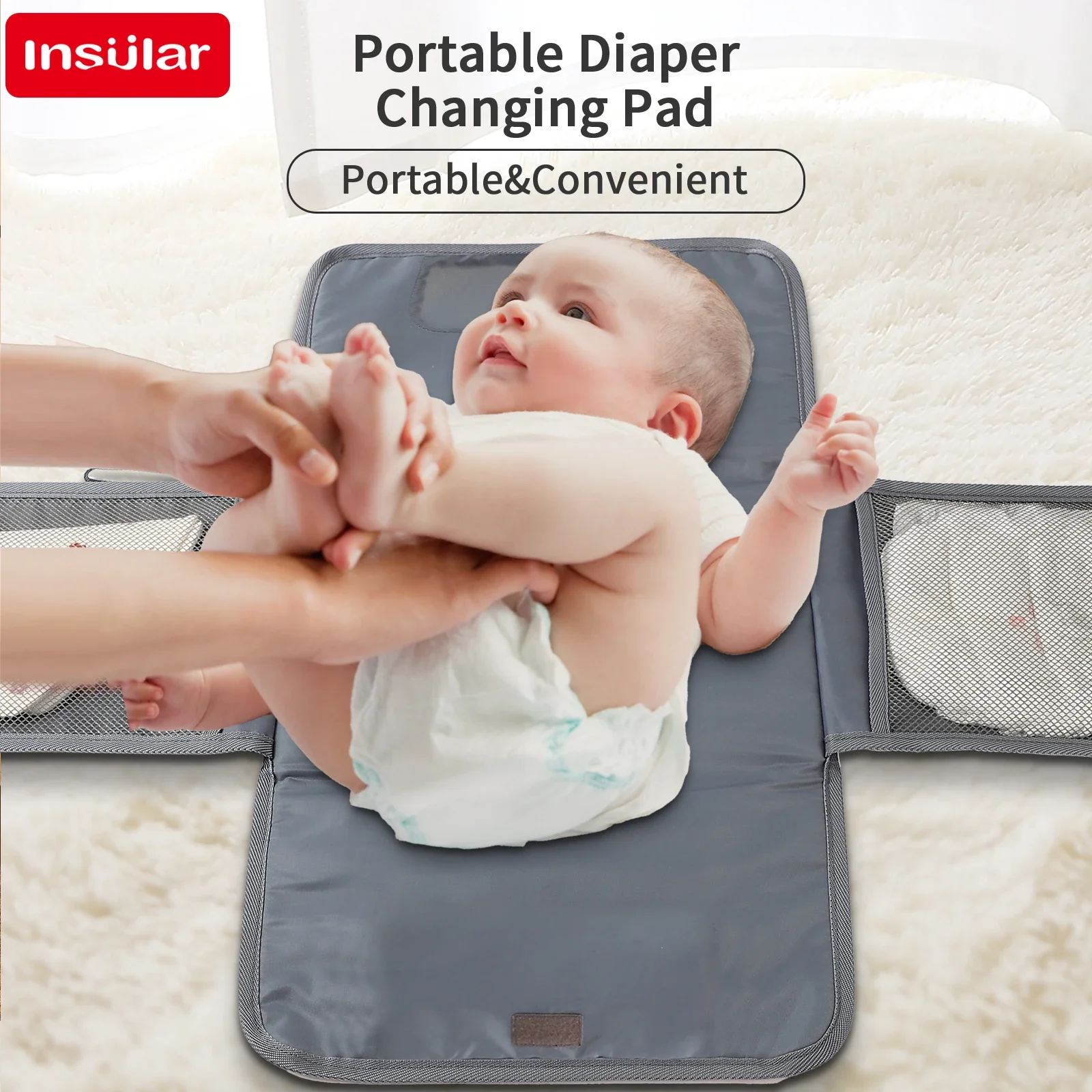 Baby Products Mothercare - INSULAR Baby-Wickelauflage, faltbare Aufbewahrungstaschen, wasserdichte, waschbare