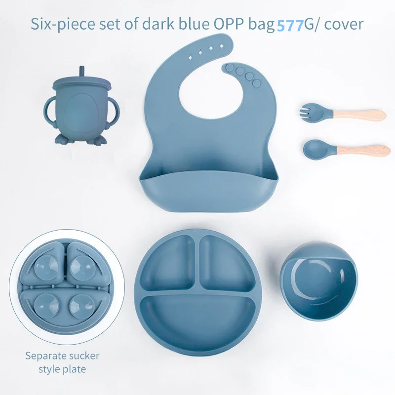 Baby Led Weaning Set - 6-teiliges Baby-Mahlzeiten-Set aus Silikon, Essens-Trainingsset für